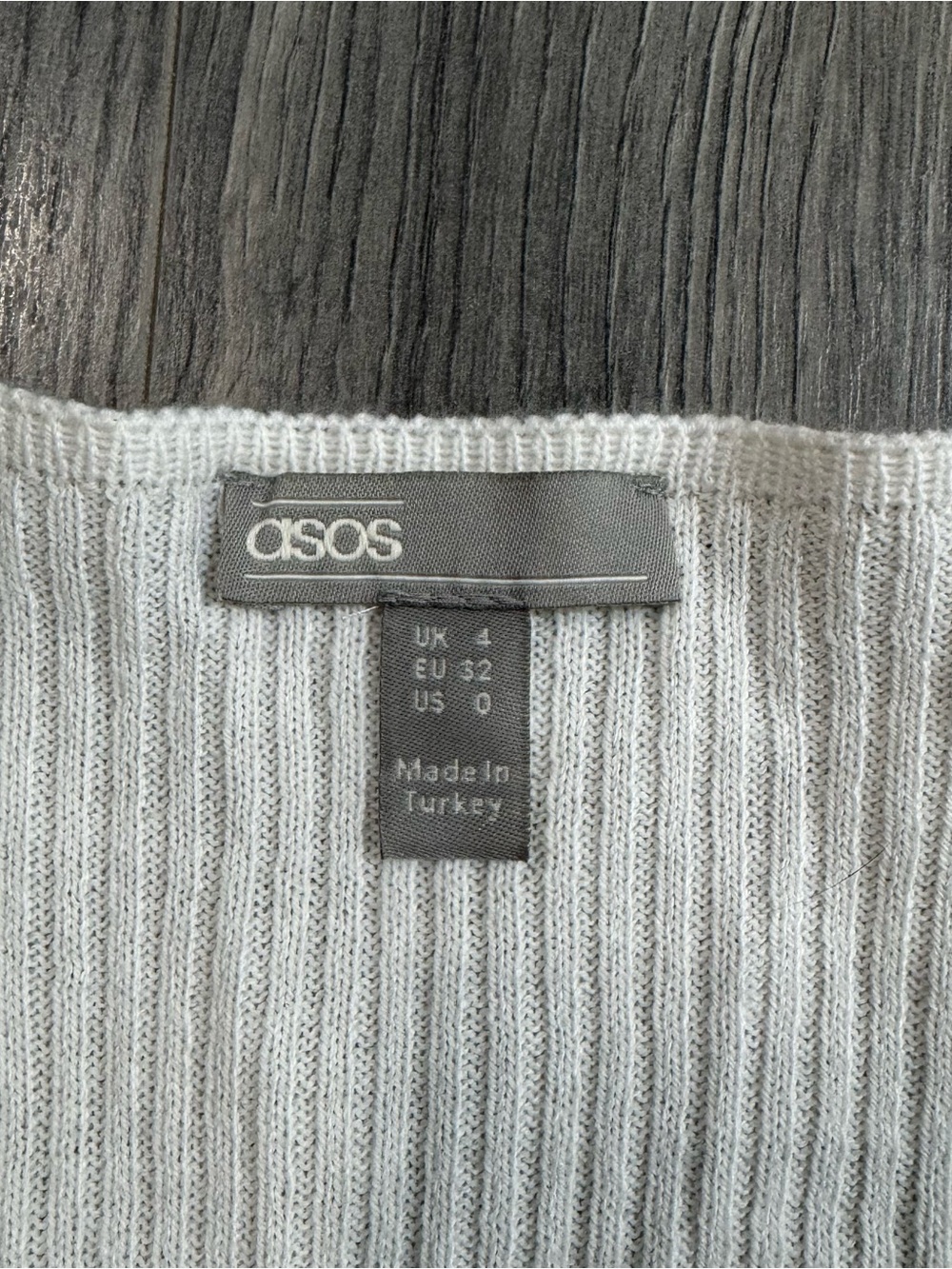 Asos Cream Ribbed Ruffle Cardigan - Picture 3 of 3